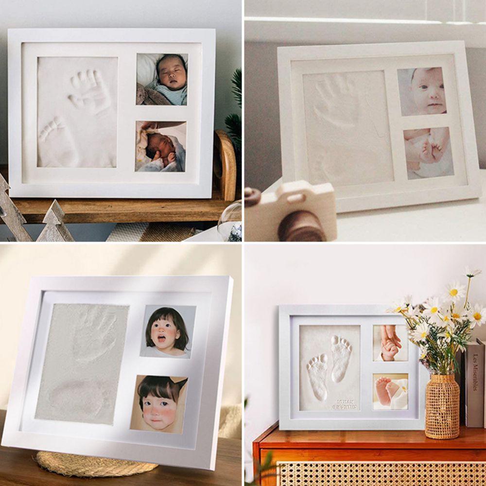 Bamboo Photo Frame - 아기 손발 도장 키트 DIY 기념품