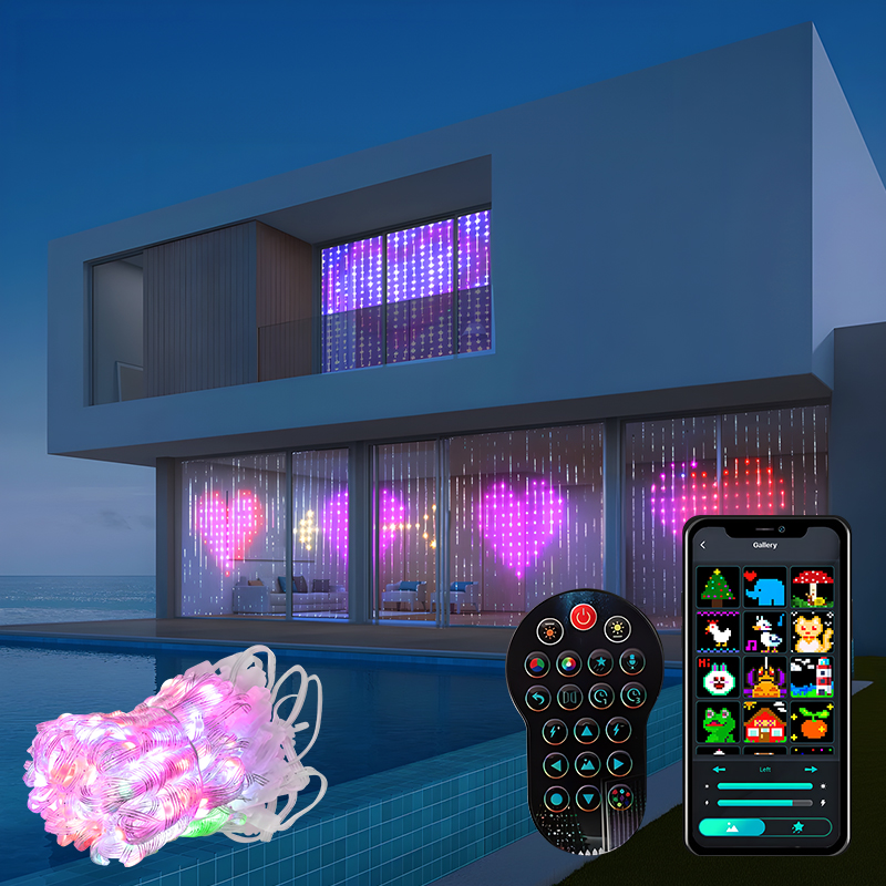 Home Decor Free App - 400LED RGBIC 스마트 커튼 라이트 블루투스
