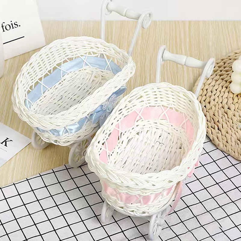 Rattan Plant Basket - 바구니 아기 카트 유모차 직조 장식,