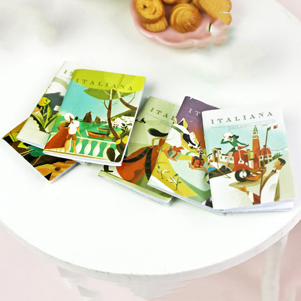 Home Decor Magazine - 6Pcs 1/12 인형 집 미니어처 액세서리