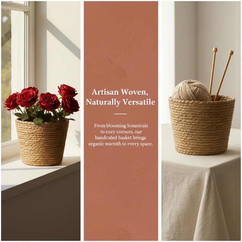 라탄 바구니 화분, 정원 테라스용 짚 화분, 발코니와  - Rattan Plant Basket 리뷰 및 가격