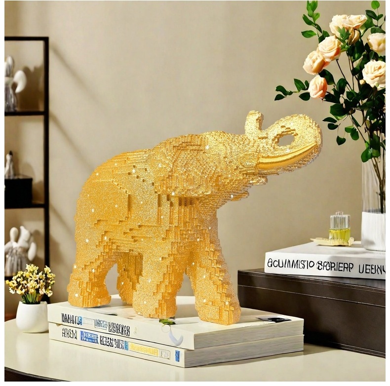 레진 코끼리 조각상, 사실적인 동물 조형물, 가정 사무 - Home Decor Theme 리뷰 및 가격
