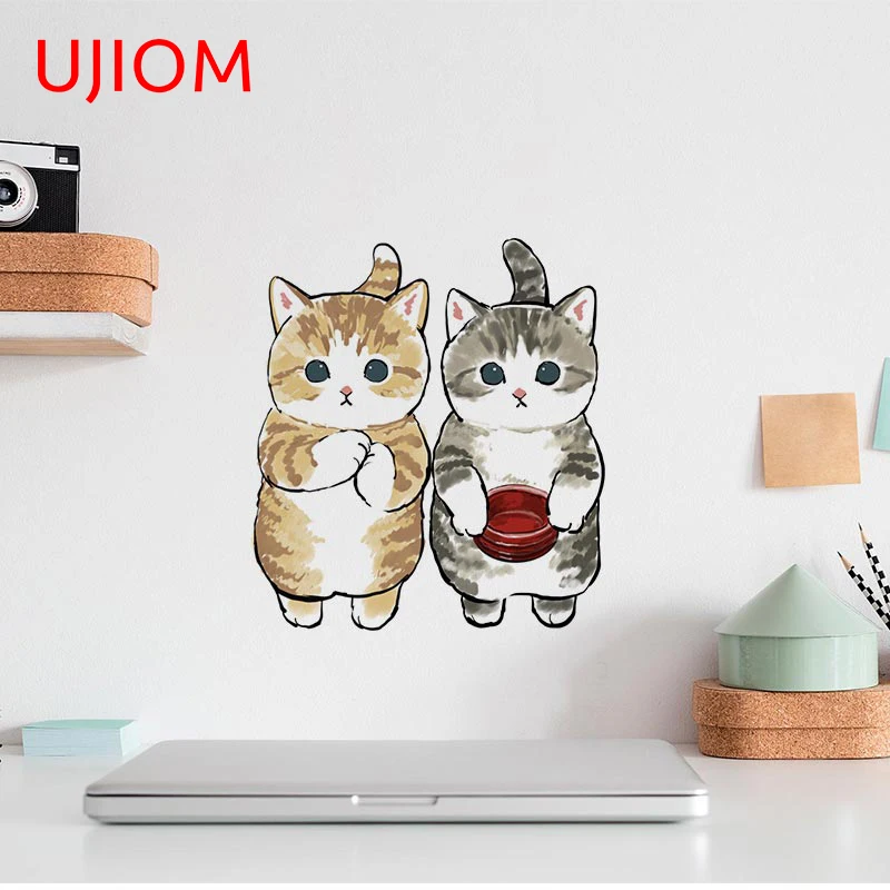 UJIOM 만화 벽 스티커, Mofu 모래 고양이 스티 - Home Decor Y2K 리뷰 및 가격