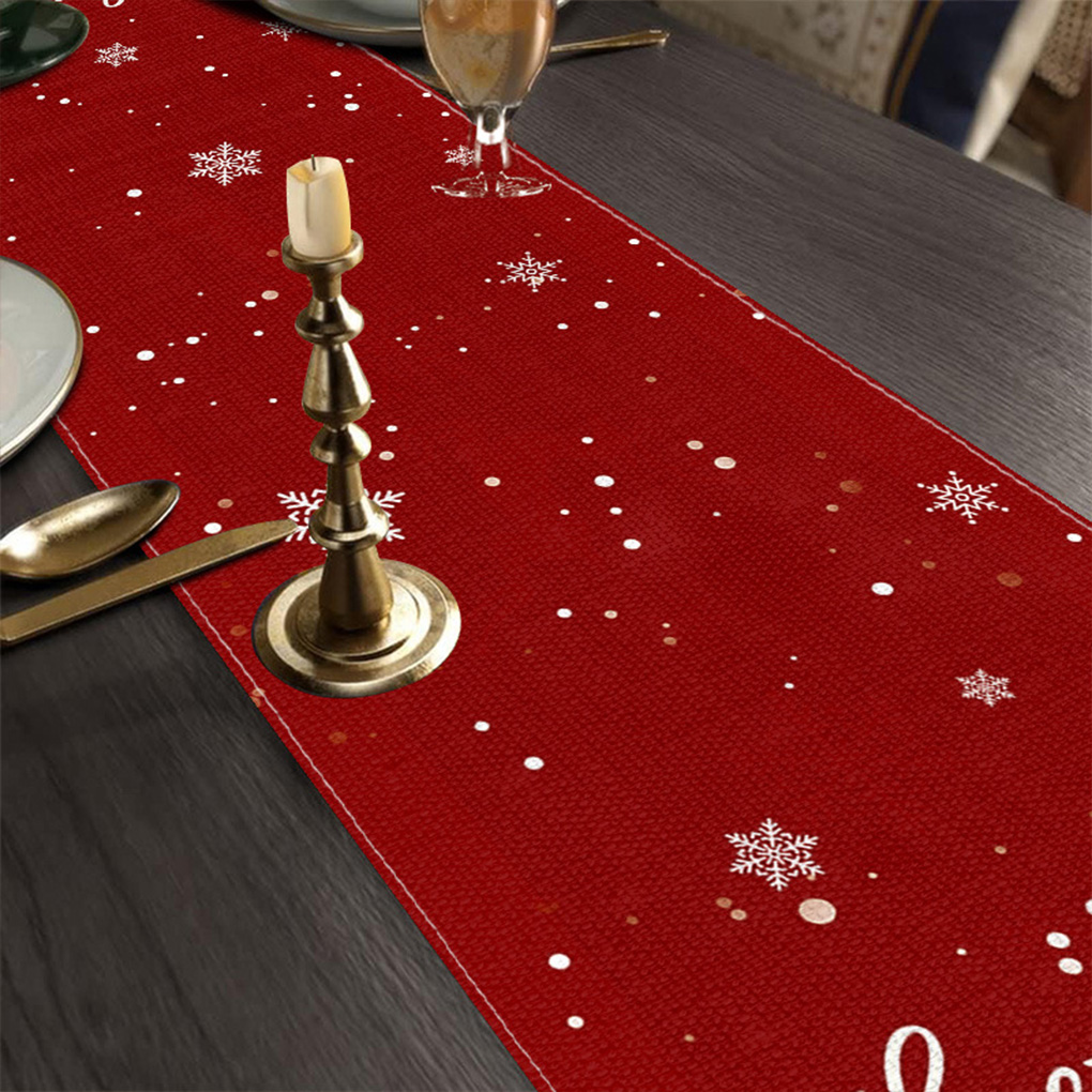 축제적인 꽃무늬 크리스마스 테이블 러너는 휴일 테이블  - Linen Table Runner 리뷰 및 가격