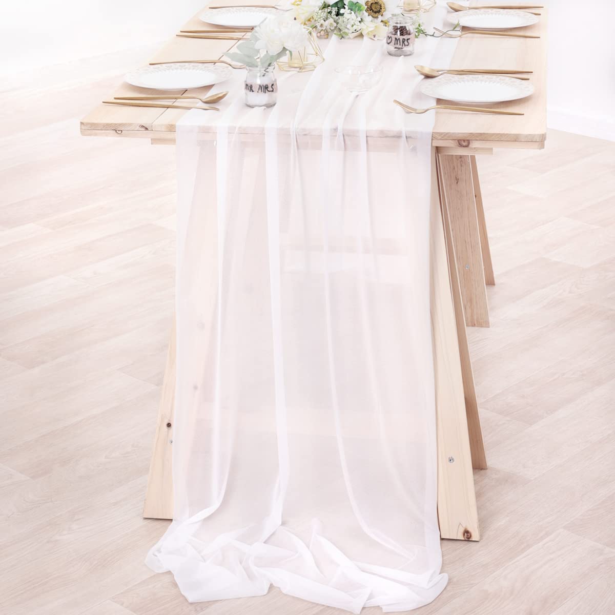 시폰 테이블 러너 누드 쉬어 패브릭 실크 웨딩 아치 오 - Linen Table Runner 리뷰 및 가격