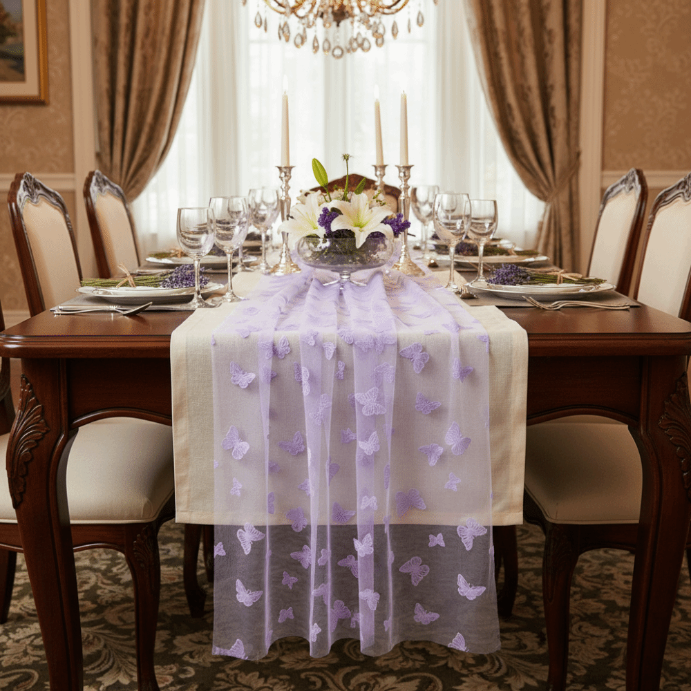 로맨틱 나비 메쉬 테이블 러너 멀티 컬러 반투명 거즈  - Linen Table Runner 리뷰 및 가격