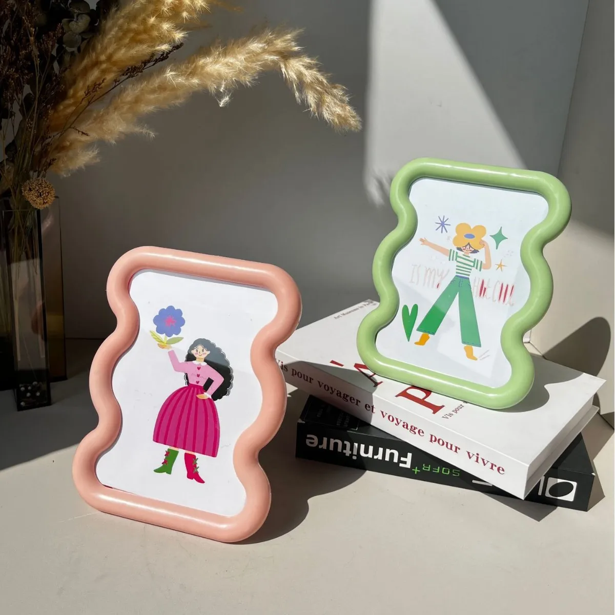 미니멀한 디자인의 사진 액자, 귀여운 만화 스타일, 테 - Bamboo Photo Frame 리뷰 및 가격