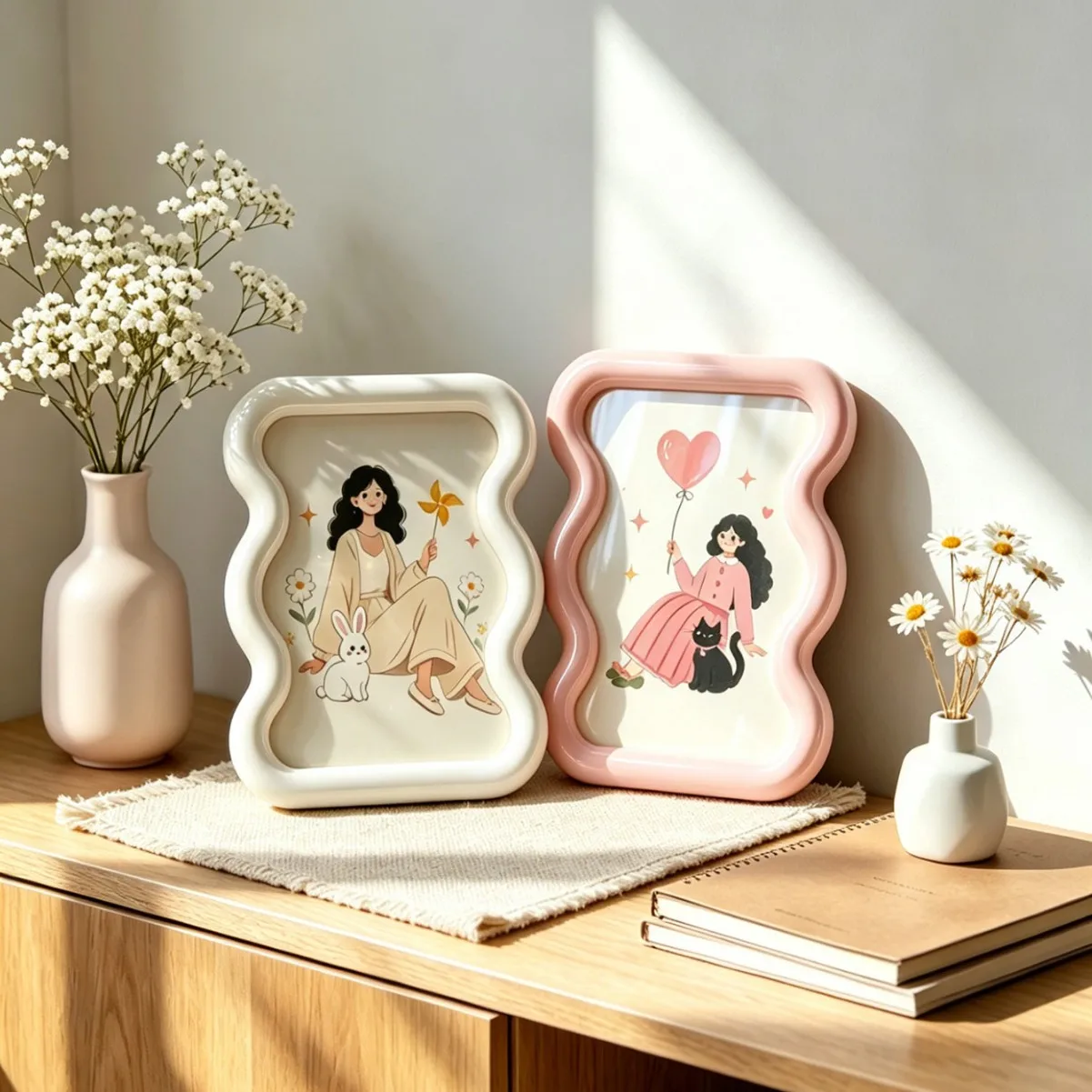 미니멀한 디자인의 사진 액자, 귀여운 만화 스타일, 테 - Bamboo Photo Frame 리뷰 및 가격