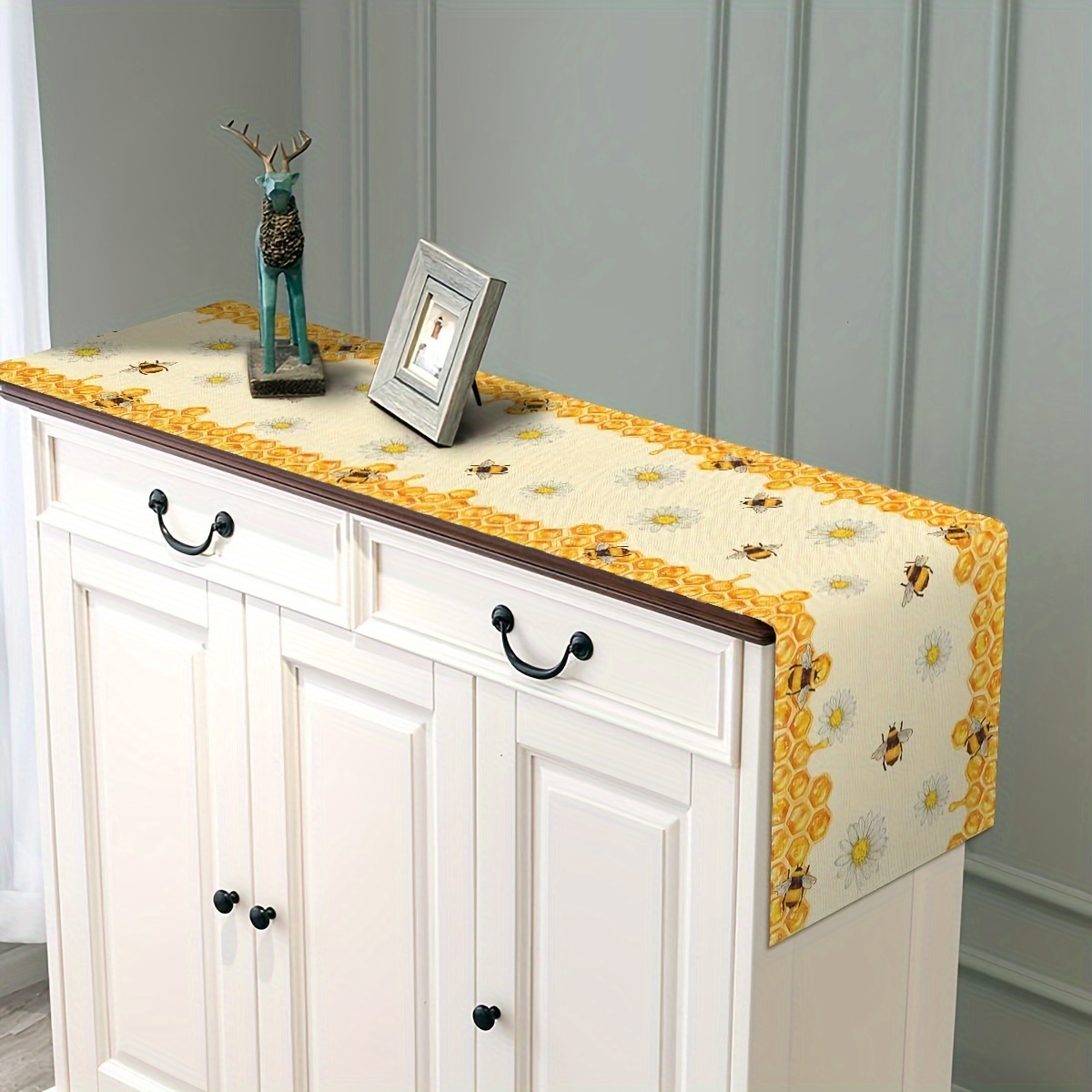 리넨 꿀벌 데이지 테이블 러너, 소박한 홈 농가 테이블 - Linen Table Runner 리뷰 및 가격