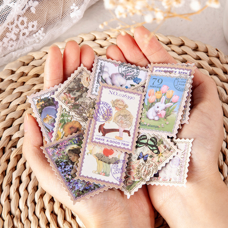 100pcs 가을 동화 스탬프 스티커 DIY 잡지 장식 - Home Decor Magazine 리뷰 및 가격