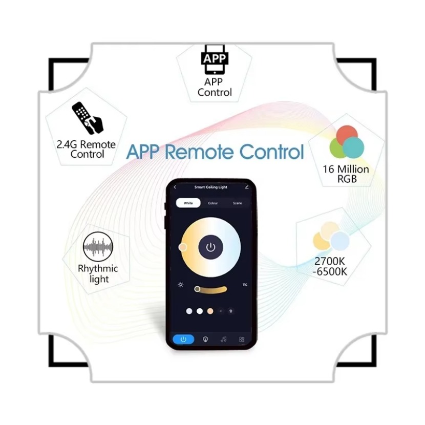 TUYA 스마트 음악 천장 LED 조명, RGB 리모컨 - Home Decor Free App 리뷰 및 가격