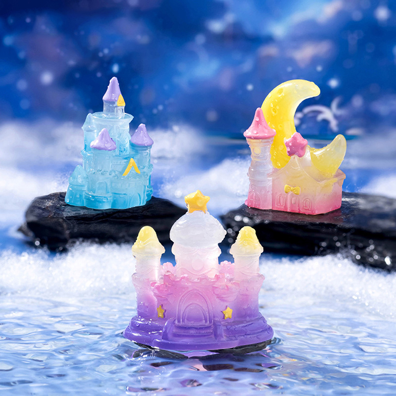 1Pcs 빛나는 미니 성 마이크로 조경 장식 야외 빛나 - Home Decor Za 리뷰 및 가격