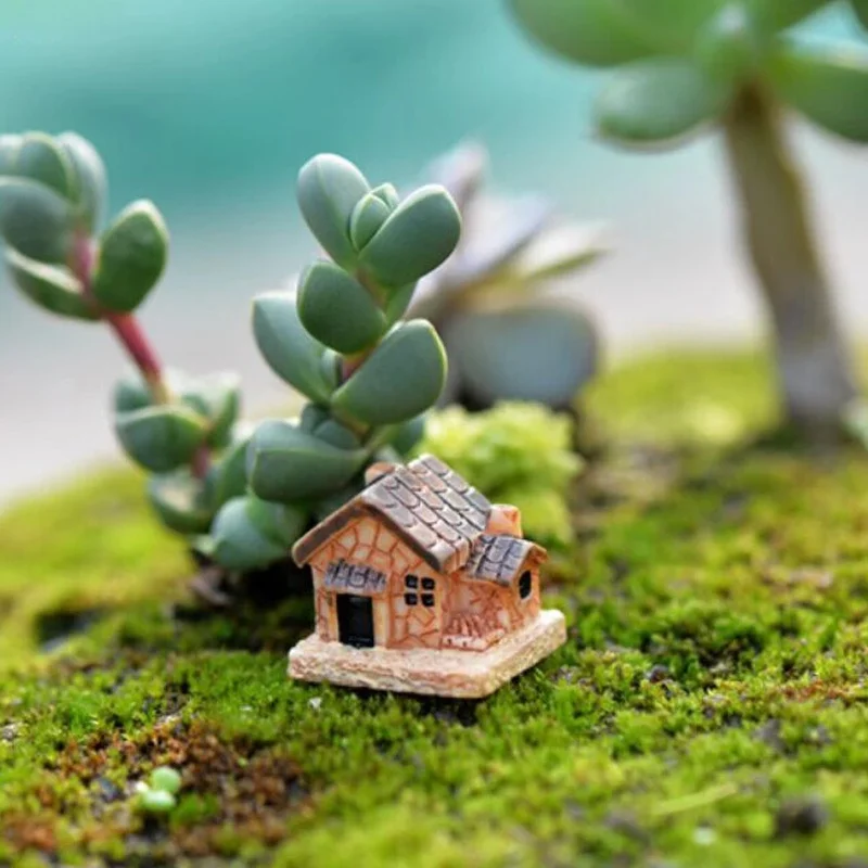 5개/대 미니 인형 집 스톤 하우스 수지 장식 홈 및  - Home Decor Za 리뷰 및 가격
